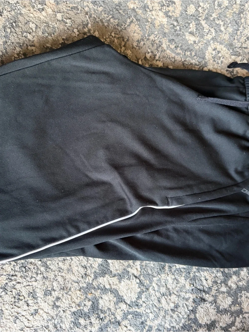 Under Armour Kids Black Joggers with White Side Piping
